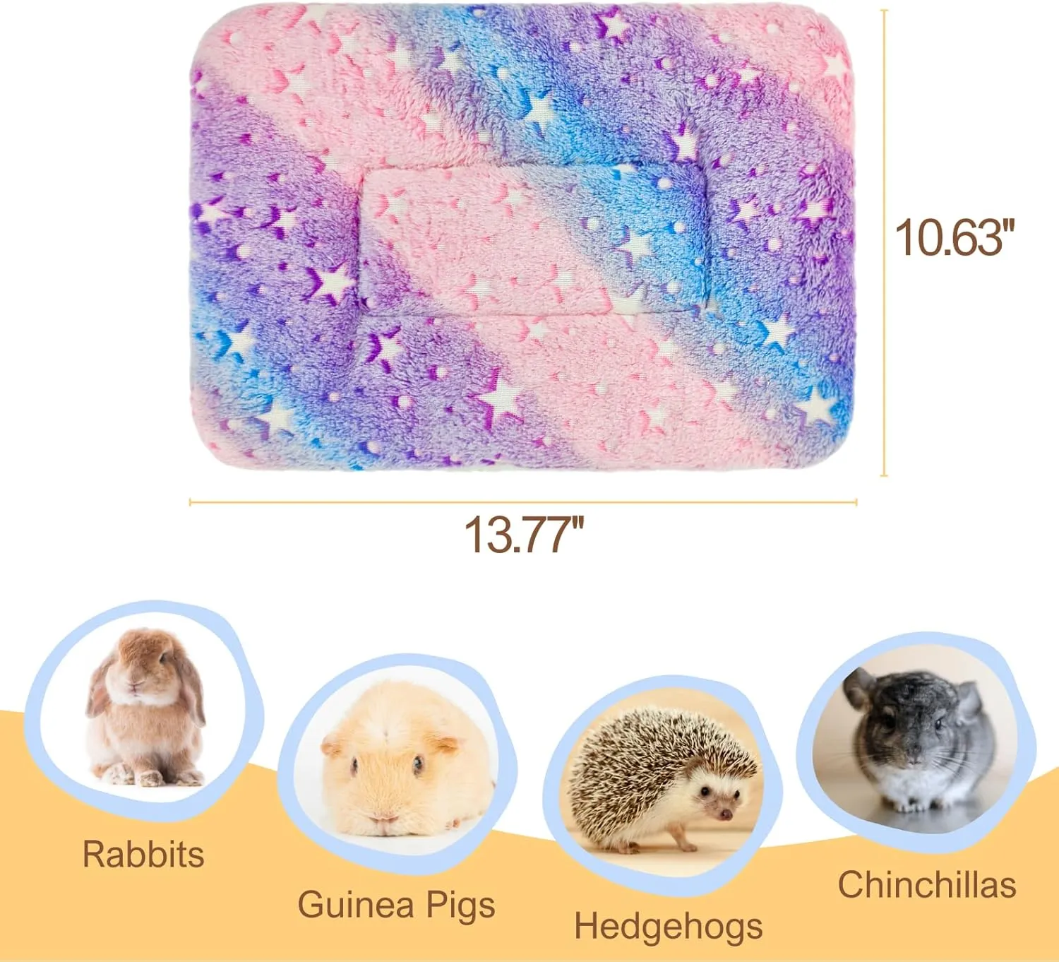 10PCS Guinea Pig Bed Soft Rabbit Bedding Cage Liner Warm Bunny Mats Pee Pads Fleece Blanket Plush Hamster Sleep Beds Ferret Squirrel Hedgehog Rat