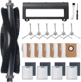 18 Pack Replacement Parts for eufy L50, L60 Robot Vacuum Series Robot Vacuums Accessories Kit, 1 Roller Brush, 4 Pack Filters and Sponges, 6 Side Brushes, 6 Duct Bags and 1 Rollin Brush Guard