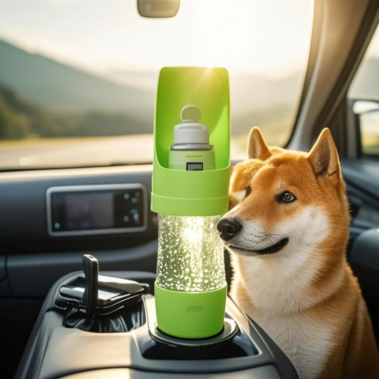 2 in 1 Collapsible Dog Portable Water Bottle and Food Storage Container - Travel Water Bottle is Leak Proof. Stores 16 Oz and 7 Oz of Food, Ideal for Travel, Camping and Dog Walking (Green/Gray/Pink)