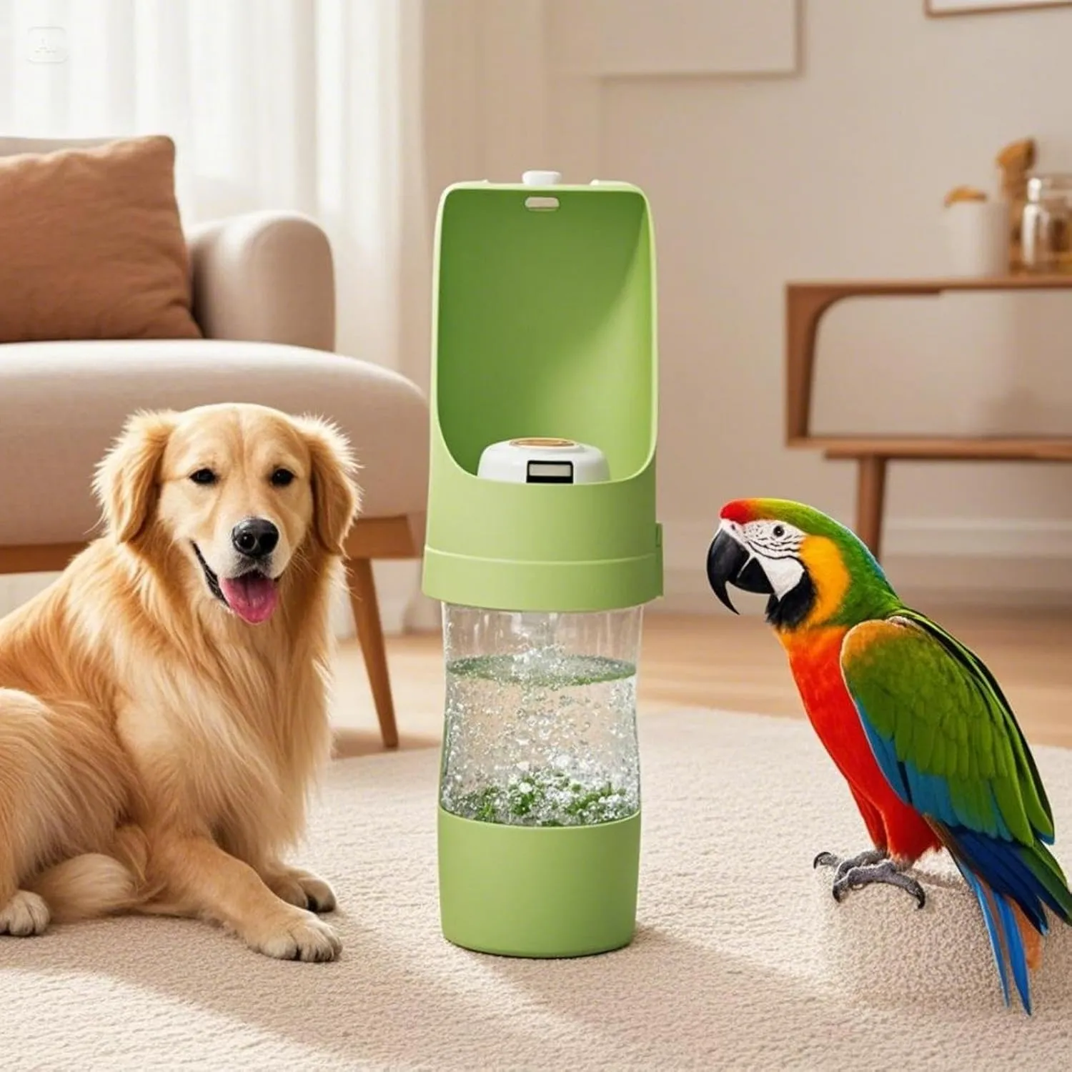 2 in 1 Collapsible Dog Portable Water Bottle and Food Storage Container - Travel Water Bottle is Leak Proof. Stores 16 Oz and 7 Oz of Food, Ideal for Travel, Camping and Dog Walking (Green/Gray/Pink)