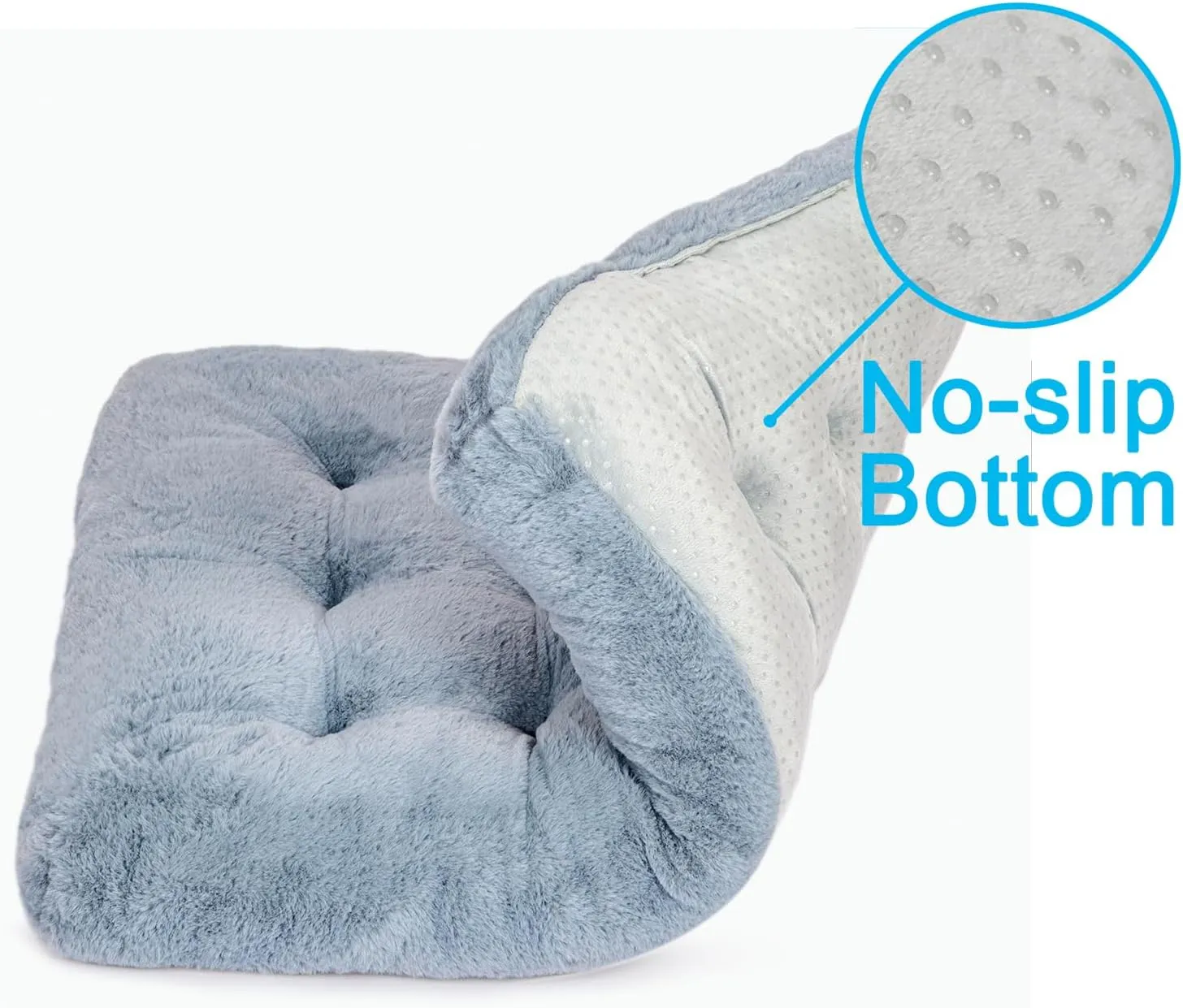2 Pack Washable Dog Bed, Deluxe Plush Dog Crate Beds with Anti-Slip, Comfy Kennel Pad Pet Sleeping Mat for Large, Medium and Small Dogs (2 Pack x Grey, 35.0" L x 23.0" W x 3.0" Th)
