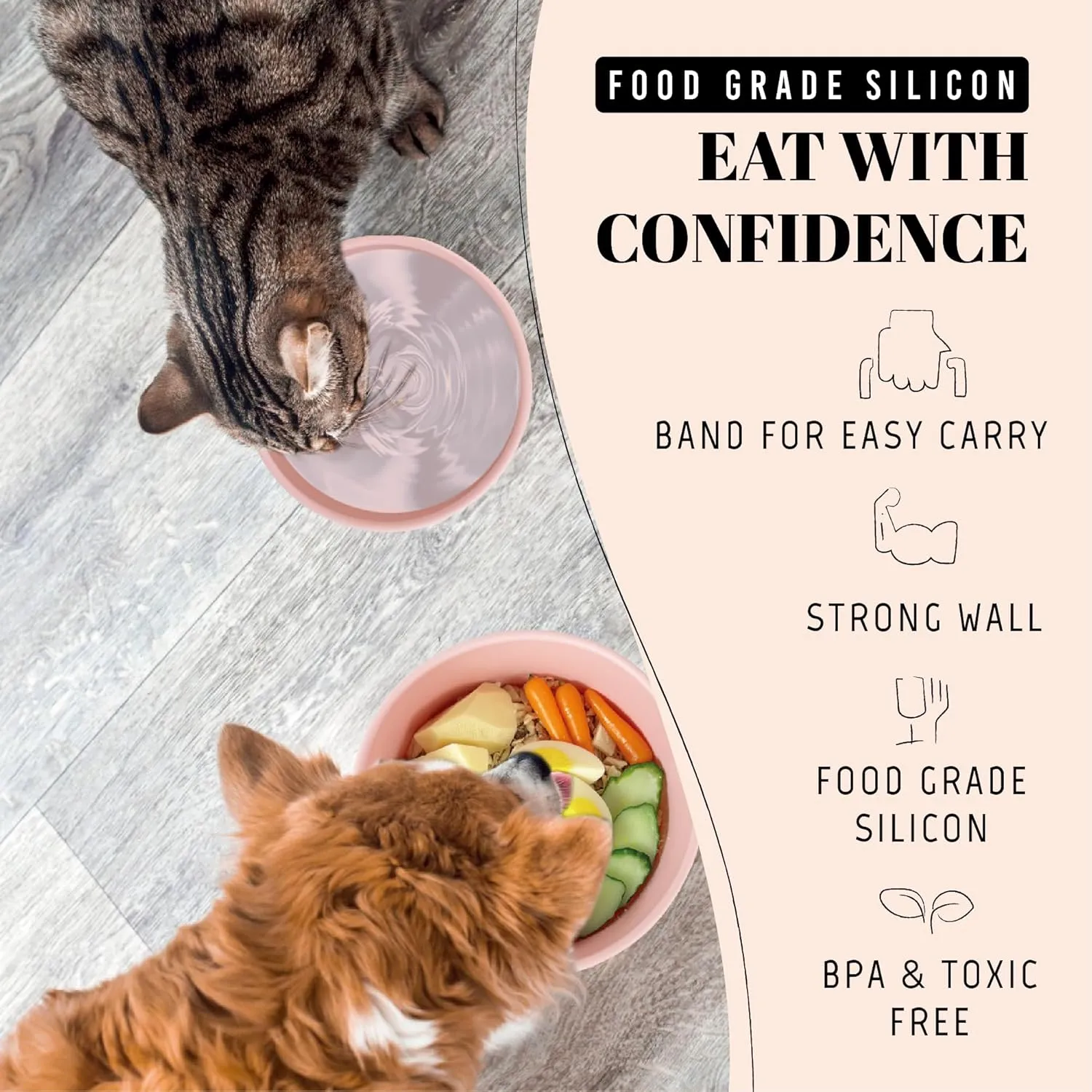 30 Oz Travel Dog Bowls with Lids, 2-in-1 Portable Pet Bowls for Food and Water, Leakproof Travel Dog Food & Water Bowl for Outdoor, Camping, Travel Dog Feeding Bowl, Daycare Pet Bowls