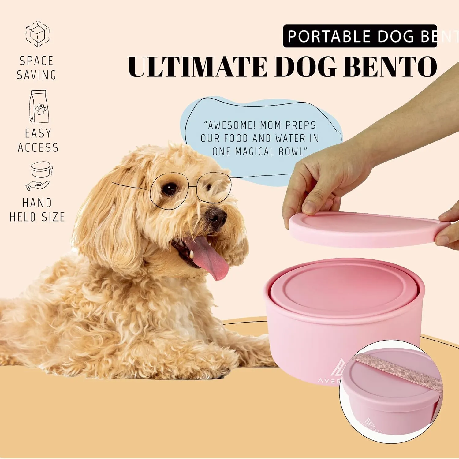 30 Oz Travel Dog Bowls with Lids, 2-in-1 Portable Pet Bowls for Food and Water, Leakproof Travel Dog Food & Water Bowl for Outdoor, Camping, Travel Dog Feeding Bowl, Daycare Pet Bowls