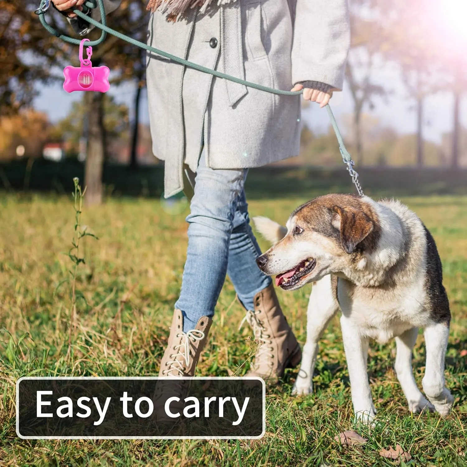 5 Pack Bone Shaped Poop Bag Dispenser Pet Waste Disposal Bag Dispenser (Random Color)