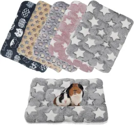 5Pcs Guinea Pig Bed Mat Washable, 12.6 x 10 Inch Soft & Warm Bunny Bed, Thickened Rabbit Bed Pad Reusable, Small Animal Bed Mats for Chinchilla Rat Hedgehog Squirrel Ferret (12.6 x 10 Inch)