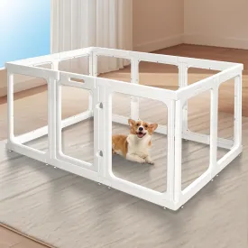 Acrylic dog pen,clear dog play pen for Puppy Cat Rabbit Ferret Transparent Easy Assemble Whelping Crate Kennel Cage Enclosure Sturdy & Easy Cleaning Suitable for small pets(23.6 Height, 10PS)