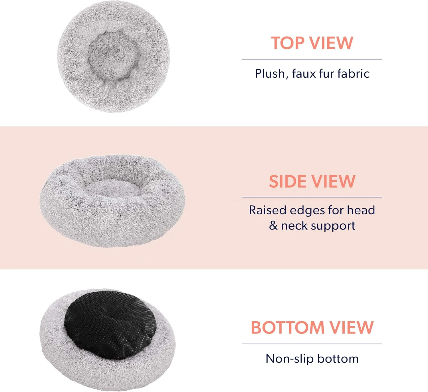 Active Pets Large Dog Bed, Calming Orthopedic Pet Bedding for Anxiety Relief, Joint Support & Comfort, Washable Dog Furniture, M 45lbs, Dark Grey