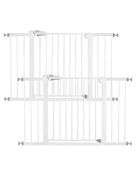 Babelio Baby Gate, 29-48 Inch Auto Close Pet Gate, Easy Install Pressure-Mounted Safety Gate, Extra Wide Pet Gate for Stairs and Doorways, 2 Pack White