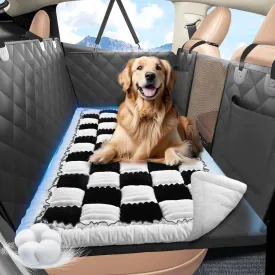 Backseat Dog Bed Non-Slip, Dog Bed for Car Back Seat Soft and Comfortable, Back Seat Pet Bed Mat for Travel, Pet Car Blanket for Backseat Extender and Seat Covers Checkered (51X 23.5)
