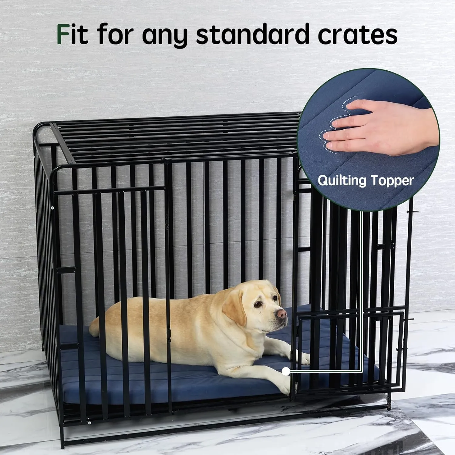 BALANCE Dog Crate Bed, Orthopedic Dog Bed Pad with Waterproof Liner, Washable Crate Foam Pet Mat for Large, Medium, Puppy Dogs Breeds, Periscope, 30"x19"x1.6"