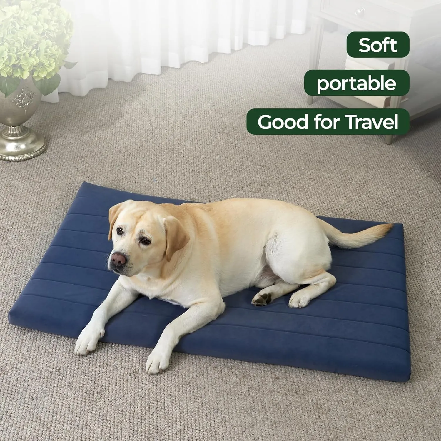BALANCE Dog Crate Bed, Orthopedic Dog Bed Pad with Waterproof Liner, Washable Crate Foam Pet Mat for Large, Medium, Puppy Dogs Breeds, Periscope, 30"x19"x1.6"