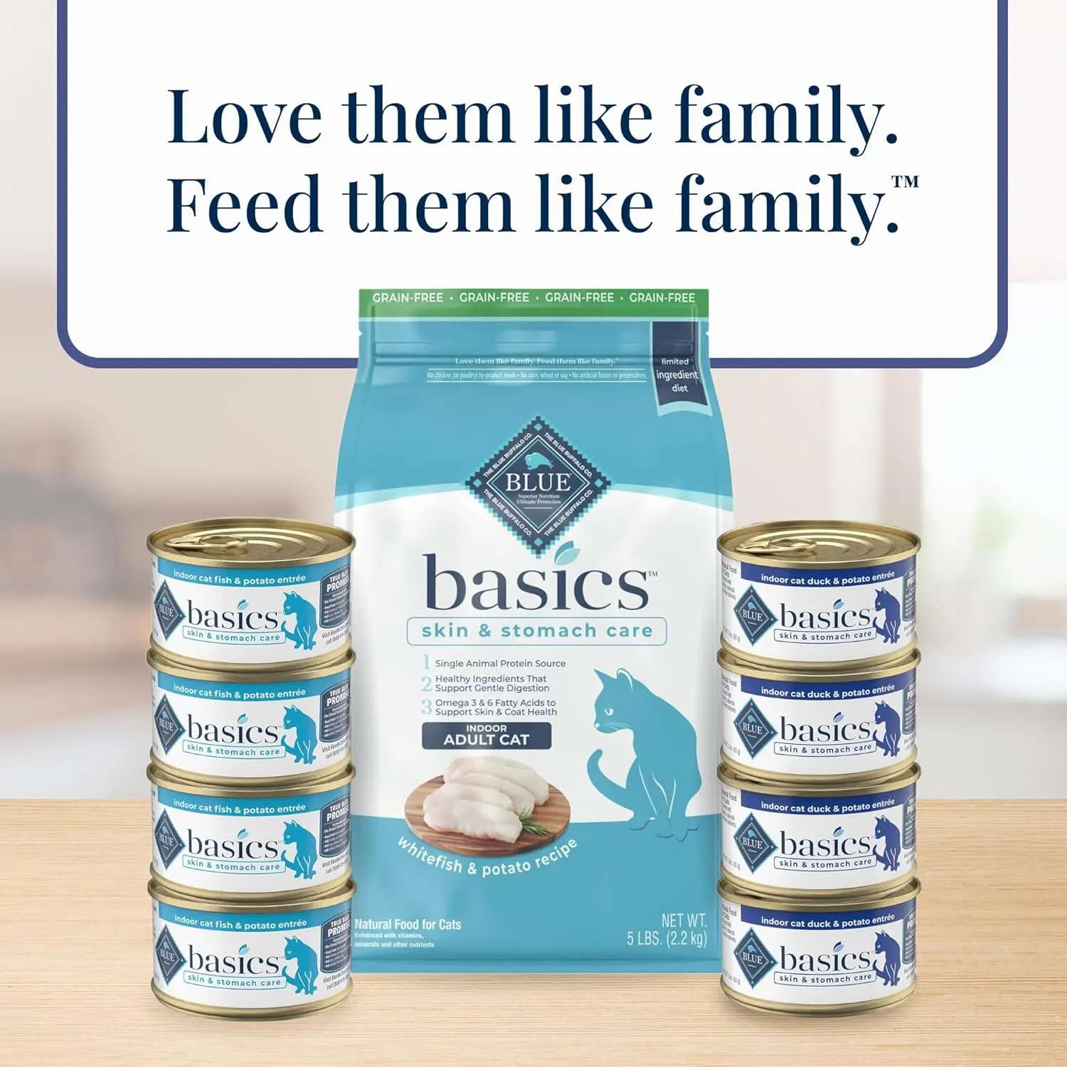 Blue Buffalo Basics Grain-Free Wet Cat Food, Skin & Stomach Care, Limited Ingredient Diet for Indoor Cats, Duck & Potato Entre, 3-oz Cans (24 Count)