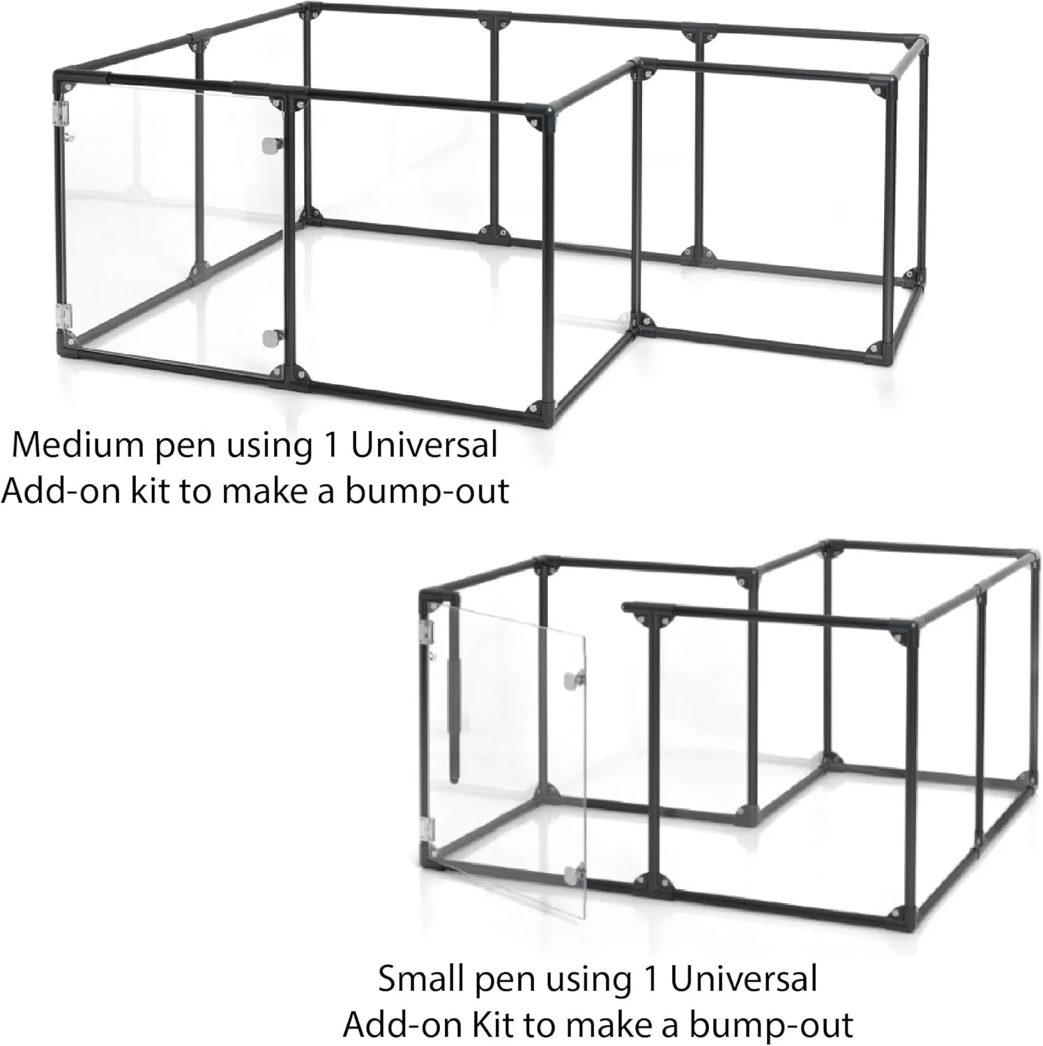 Clearly Loved Pets Lucidium Pen Universal Add-On Kit, Fits 36" Pens, Gunmetal