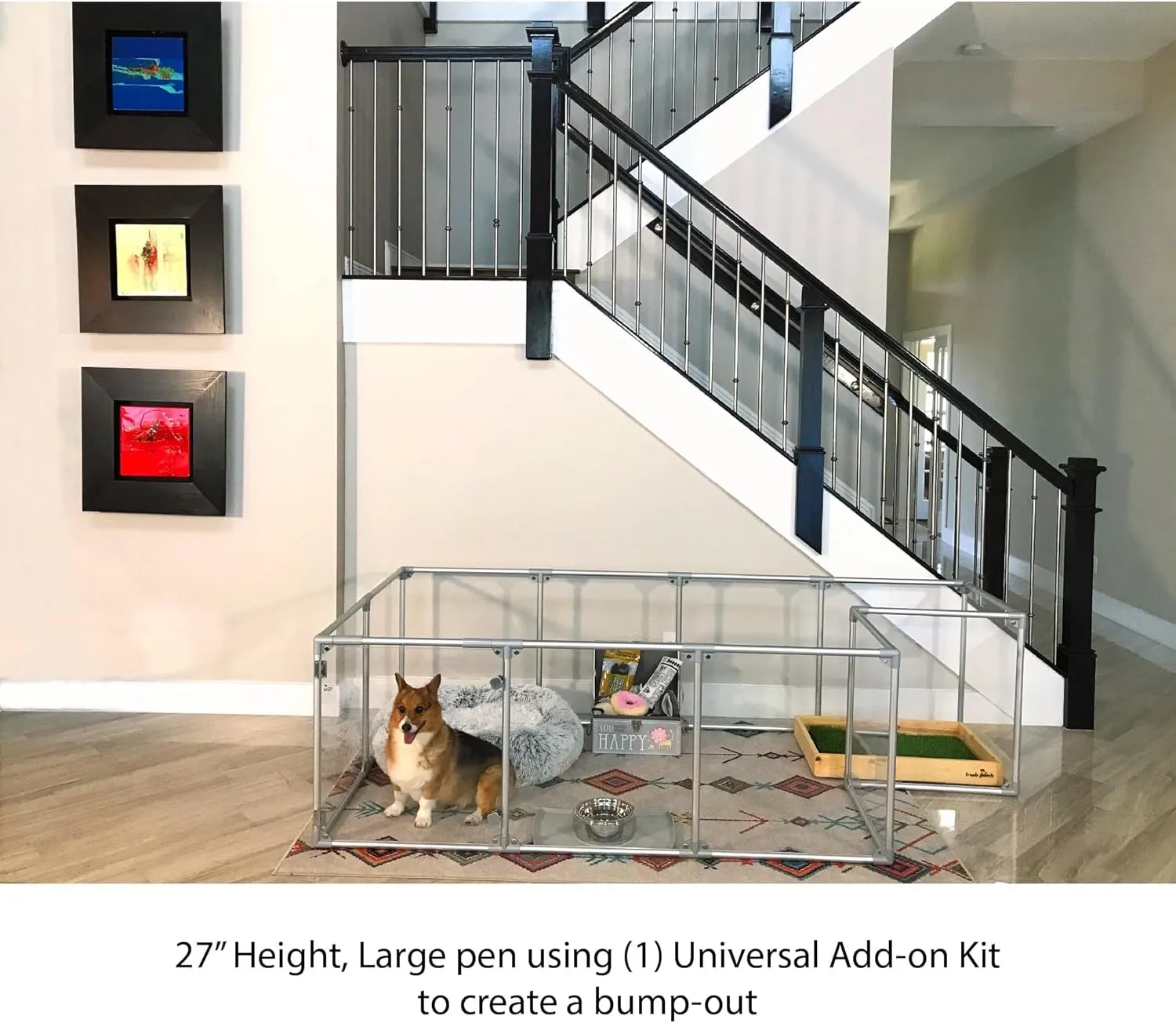 Clearly Loved Pets Lucidium Pen Universal Add-On Kit, Fits 36" Pens, Gunmetal