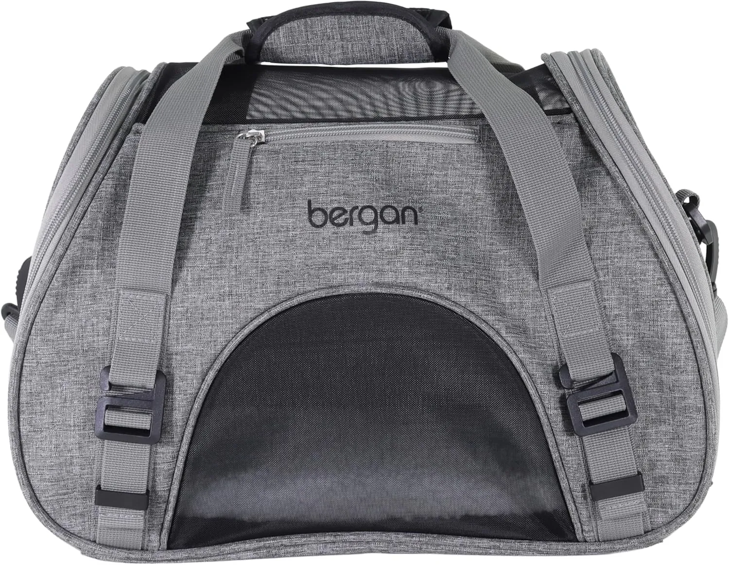 Coastal Pet Bergan Comfort Carrier - Breathable Travel Carrier for Dogs & Cats - Heather Grey, 16" x 8" x 11"