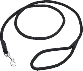 Coastal Pet Rope Dog Leash - Tangle-Free Walking - Soft-Braided Nylon - Fade-Resistant Colors with Snap Swivel Hook - Black, 1/2" x 6'