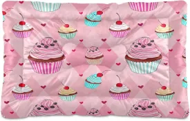 Colorful Cupcakes Outdoor Dog Bed for Small Dogs Washable Waterproof Travel Pet Bed Mat Portable Cat Bed with Non-Slip Bottom for Indoor and Sleeping 18 x 24 Inch