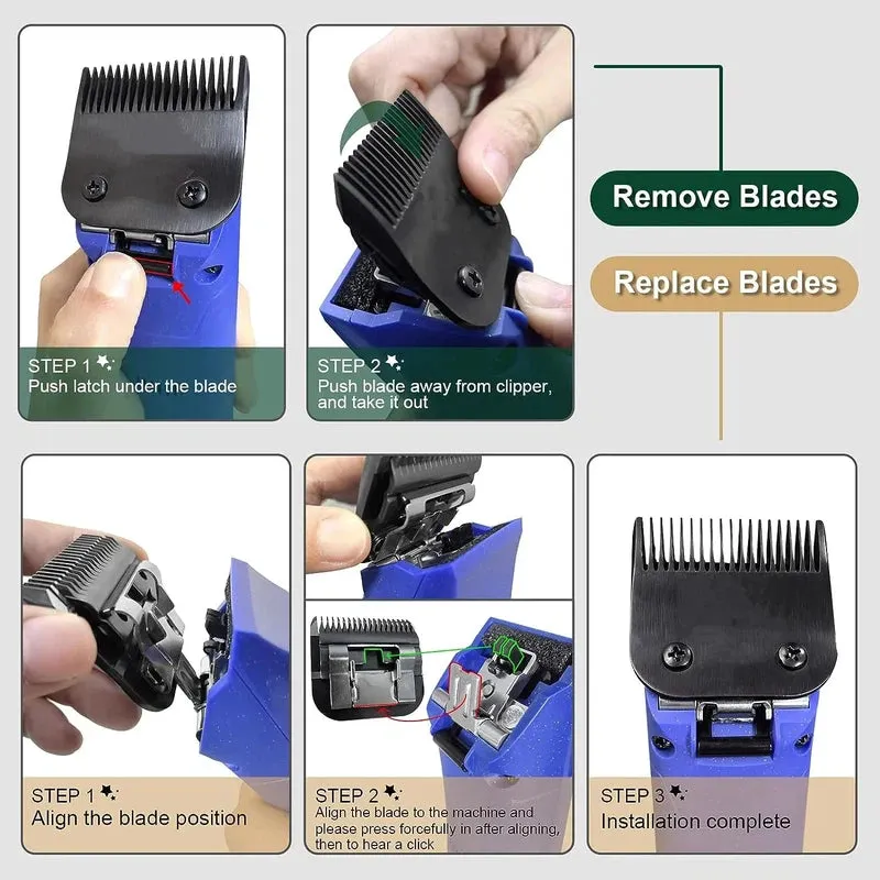 Detachable Dog Grooming Clipper Blades Set