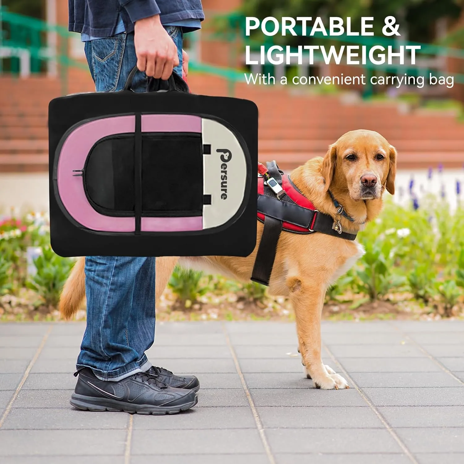 Dog Cat Playpen Indoor Outdoor for Puppy Pet Dogs Cat Travel and Recovery After Surgery, Dog Enclosure Tent Crates Cage Indoor/Outdoor, Portable Pop Up Dogs Kennel with Carrying Case (Pink, Small)