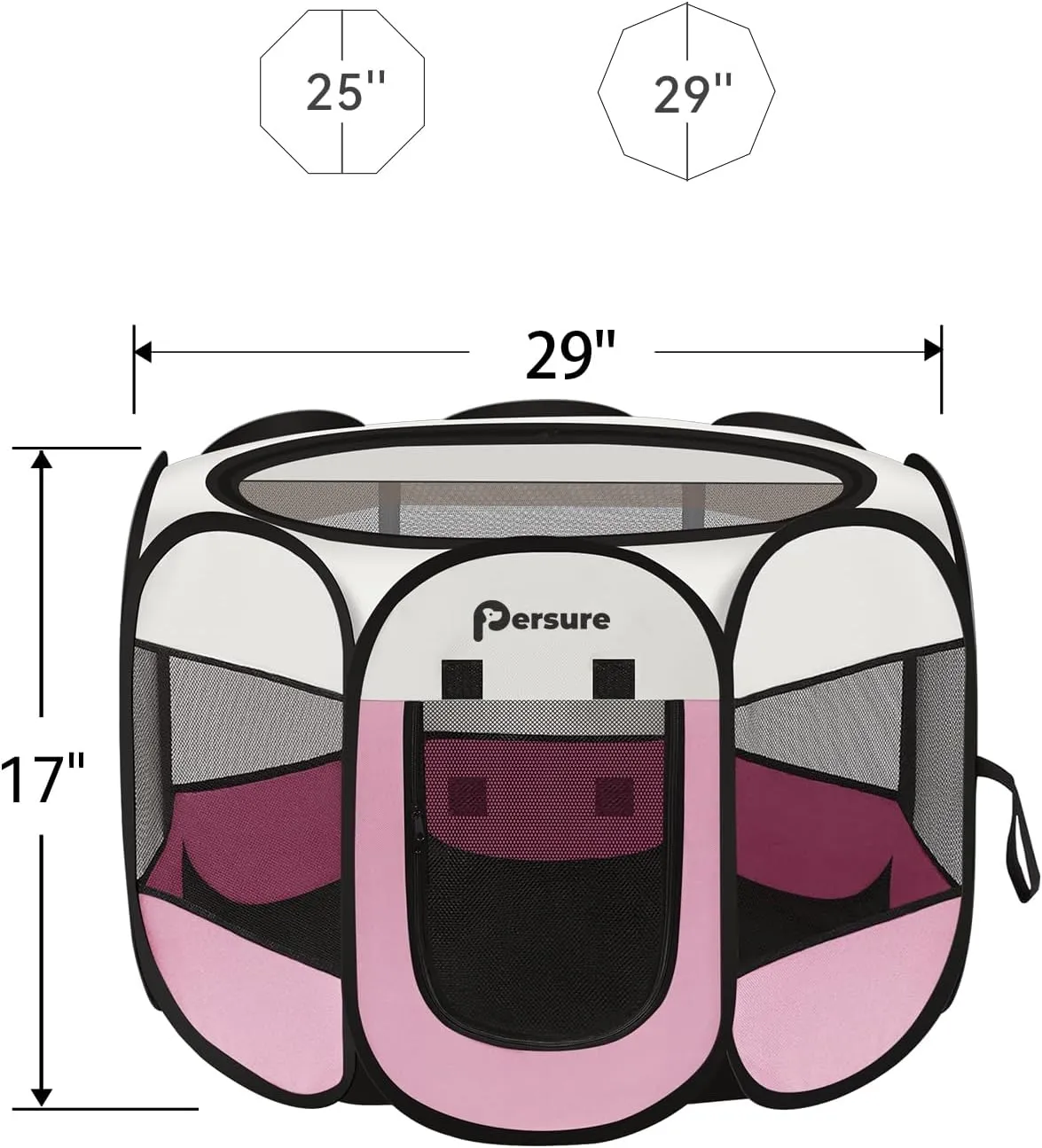 Dog Cat Playpen Indoor Outdoor for Puppy Pet Dogs Cat Travel and Recovery After Surgery, Dog Enclosure Tent Crates Cage Indoor/Outdoor, Portable Pop Up Dogs Kennel with Carrying Case (Pink, Small)