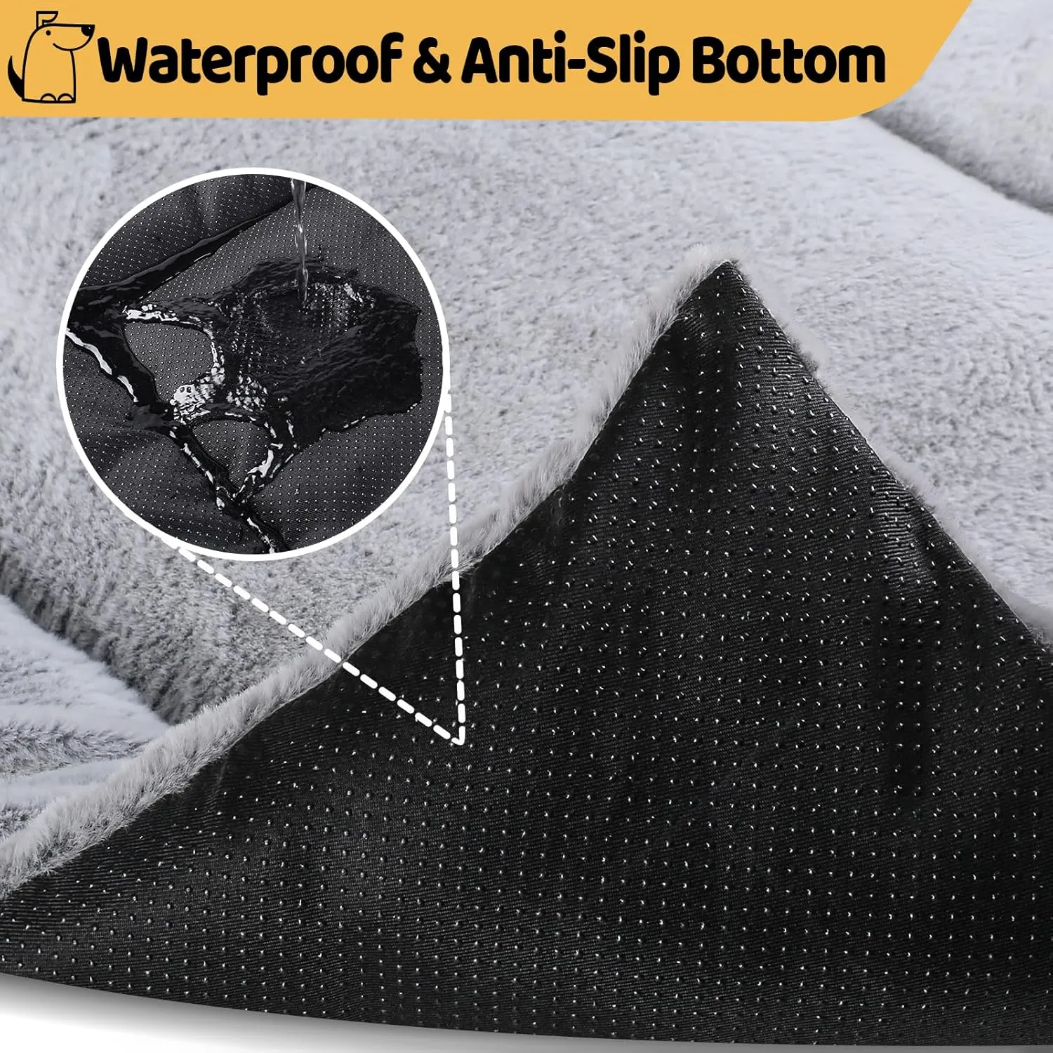 Dog Crate Pad, Kennel Bed Crate Mat for Small Dogs, Washable Cute Pet Bed for Dog Cage, Ultra Soft Flat Puppy Cat Kitten Pillow Cushion for Sleeping Anti-Slip (24" x 18", Grey)