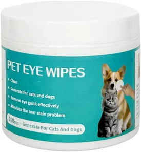 Dog Eye Wipes, Angel Eyes Tear Stain Remover for Dogs, Cat Dog Eye Wipes for Discharge and Crust, Coconut Oil Pet Cleaning Dog Grooming Deodorizing Wipes Wash Cleaner for Eyes, Wrinkle, Face-100pcs