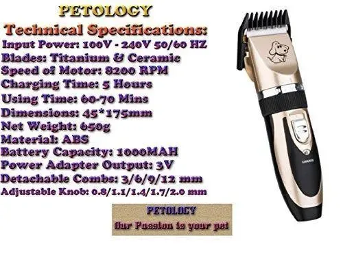 DOG HAIR TRIMMER Automatic Rechargeable Pet Hair Trimmer  For Dog