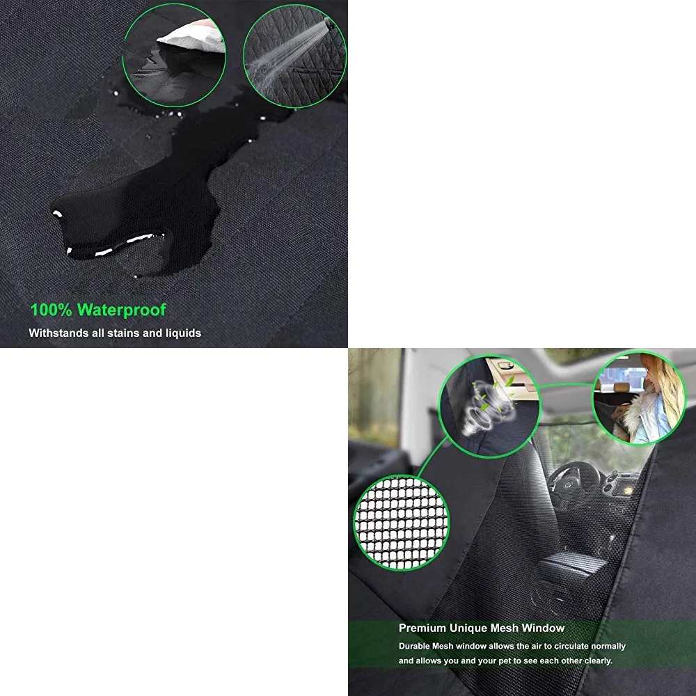 Fluffy's Kozi Pet Water Proof Hatchback Car Seat Cover for Dogs and Cats (Black)