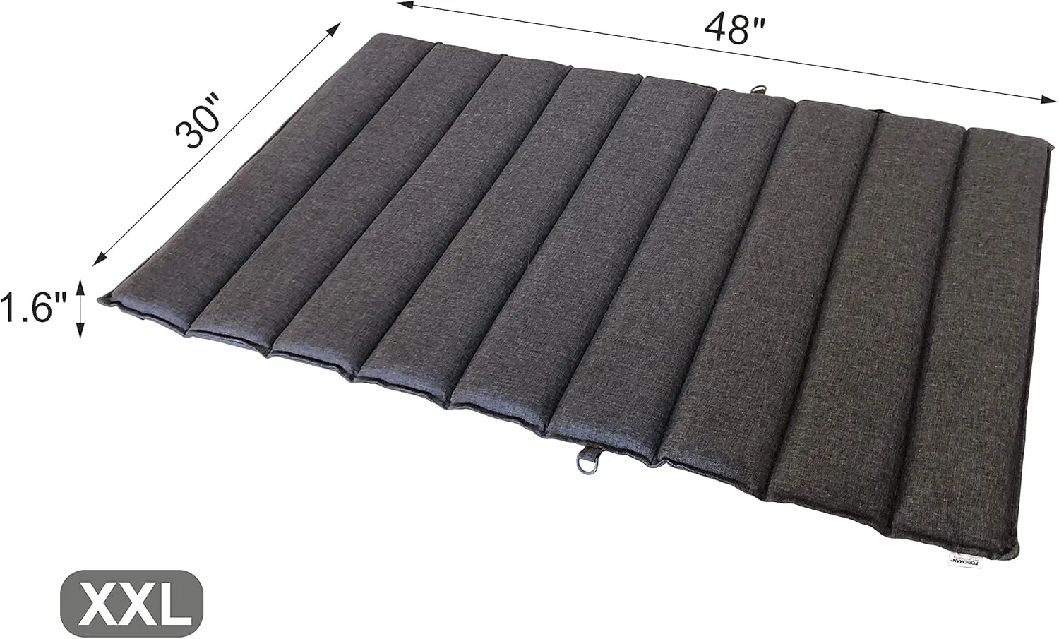 Foreman Foldable Outdoor Indoor Waterproof Heavy Duty Dog Bed Foam Mattress, Durable Water Resistant, Portable and Camping Travel Pet Mat, XXL 48"-30", Gray