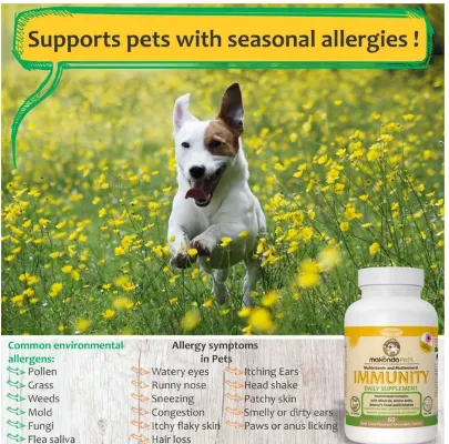 Immune Support and Allergy Relief with Vitamins Minerals Echinacea and Brewers Yeast for Dogs