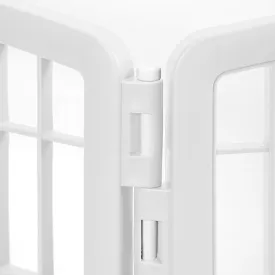 IRIS Exercise 2 Panel Add On Panel Pet Playpen with Door - 34 Inch, White with IRIS 34'' Exercise 8-Panel Pet Playpen with Door, White