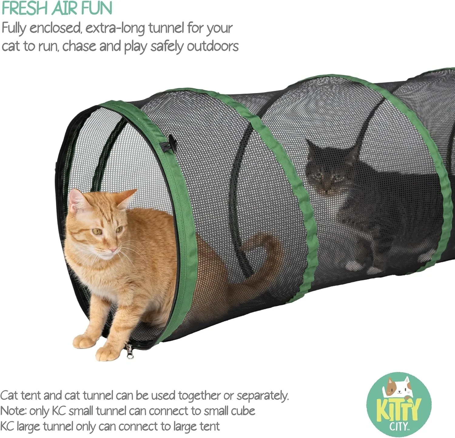 Kitty City Outdoor Catio Furniture and Play Kits for Cats, 10' Tunnel/Large