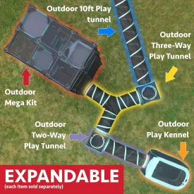 Kitty City Outdoor Catio Furniture and Play Kits for Cats, 10' Tunnel/Medium