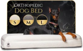 Luxury Boucle Fabric Orthopedic Large Dog Bed with Memory Foam | Breathable Comfort & Washable Dog Couch Bed with Waterproof Liner & Cover | Ideal Pet Beds for Big Dogs - Charcoal 45"x36x7