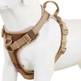 No Pull Dog Harness Adjustable Soft Padded Pet Vest with Control Handle Adorable Daily Harness for DogsChocolate Cookie S