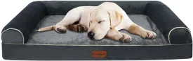 Orthopedic Dog Bed Waterproof Large Dog Bed with Removable Bolsters & Washable Cover, 47" x 31" x 8" Dark Gray