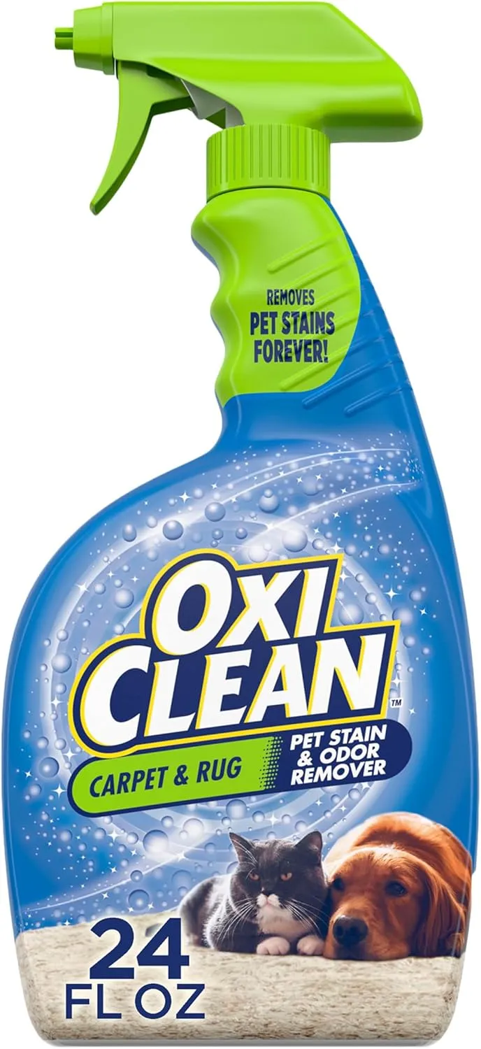 OxiClean Carpet and Rug Cleaner, Pet Stain and Odor Remover Spray, 24 fl oz