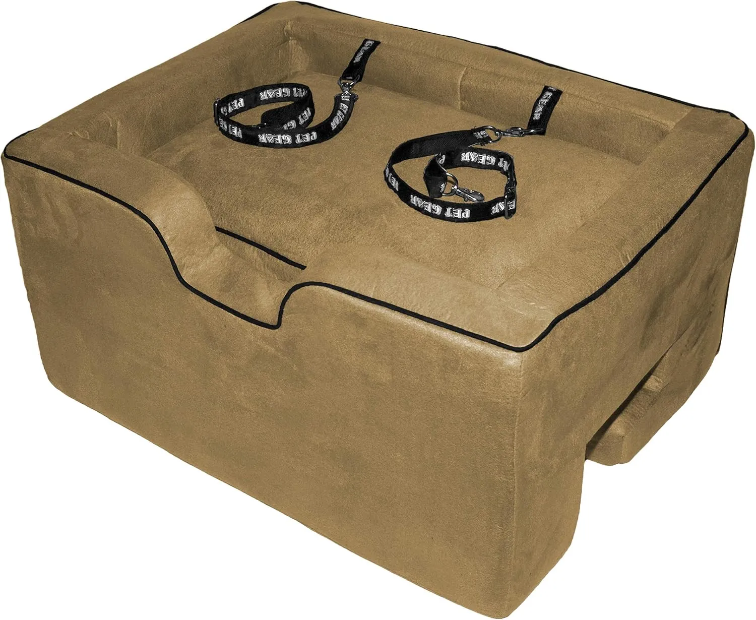 Pet Gear Lookout Booster Car Seat, Removable Comfort Pillow, Safety Tether Included, Installs in Seconds, No Tools Required, Sand