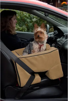 Pet Gear Lookout Booster Car Seat, Removable Comfort Pillow, Safety Tether Included, Installs in Seconds, No Tools Required, Sand