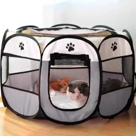 Portable Foldable Octagonal Pet Tent – Outdoor Kennel for Dogs & Cats