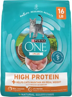 Purina ONE High Protein, Healthy Weight Dry Cat Food,  Plus Ideal Weight With Turkey - 16 lb. Bag