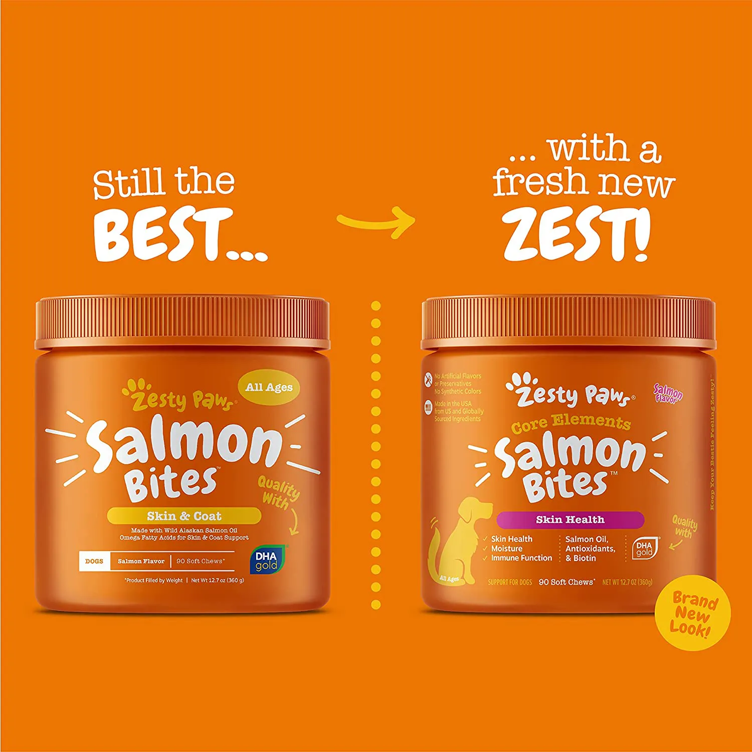 Salmon Fish Oil Omega 3 with Wild Alaskan Salmon Oil - Anti Itch Skin & Coat   Allergy Support - Hip & Joint   Arthritis Dog Supplement   EPA & DHA