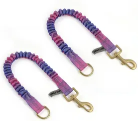 Shock Absorber Reflective Threads Bungee Dog Leash for RunningTrainningRecall 2-Pack Purple-Pink Gradient