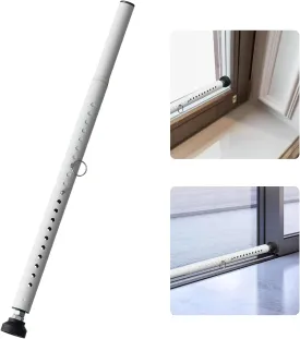 Sliding Door Security Bar - 18-50inchs Adjustable Sliding Glass Door Lock&Window Security Bar,1.18Childproof Heavy Duty Burglar Bar for Window,Patio Doors,Kitchen,Balcony Sliders,Apartment(White)