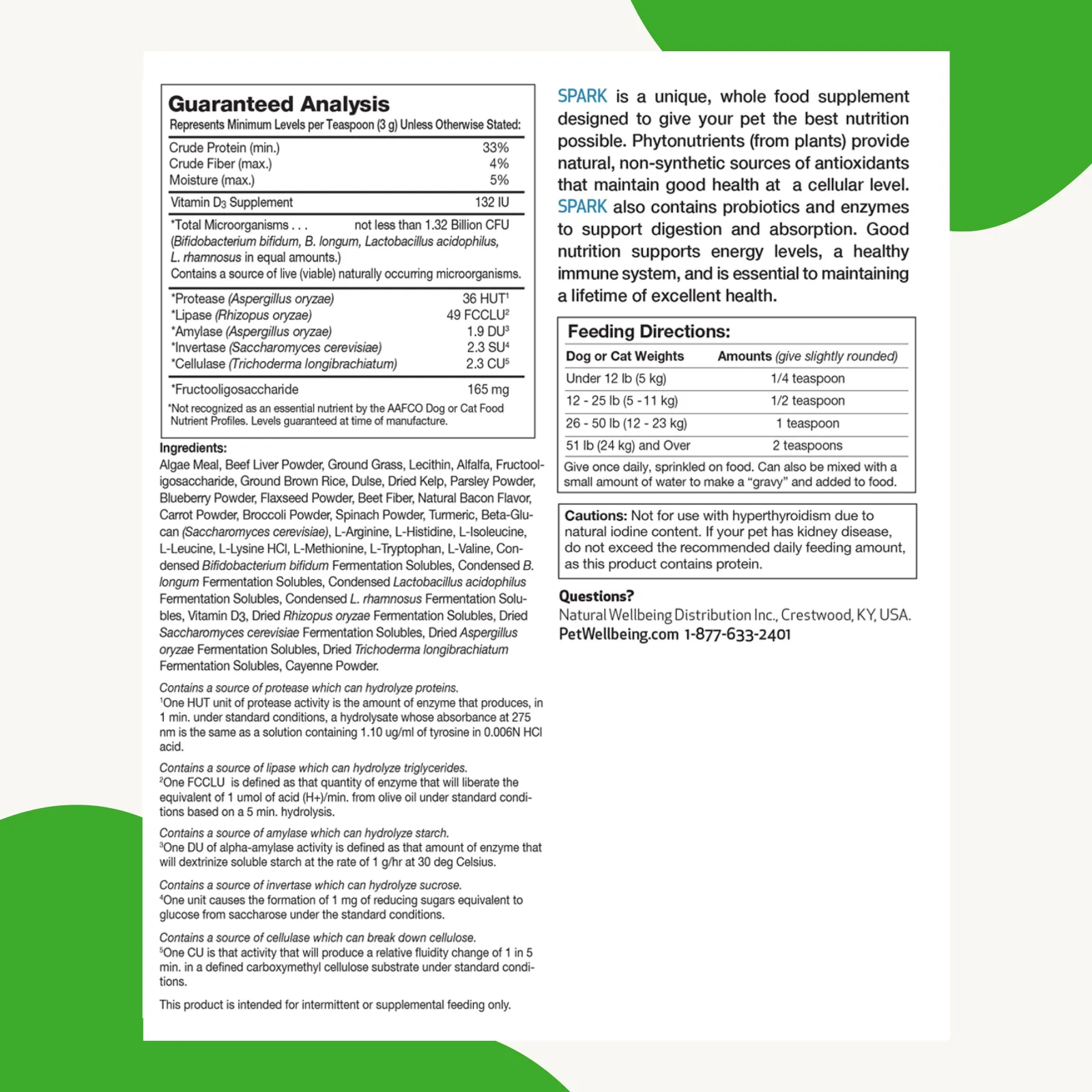 SPARK - Daily Nutritional Greens Supplement for Dogs & Cats