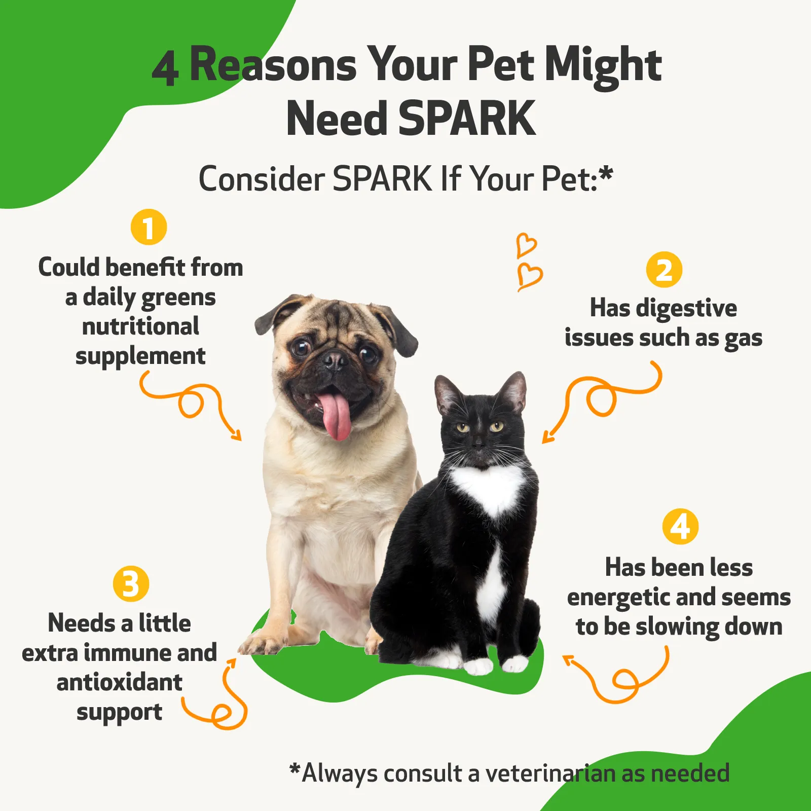 SPARK - Daily Nutritional Greens Supplement for Dogs & Cats