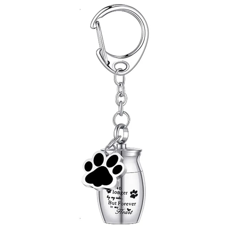Stainless Steel Small  Pet Urns Keychain for Dogs Ashes Keepsake