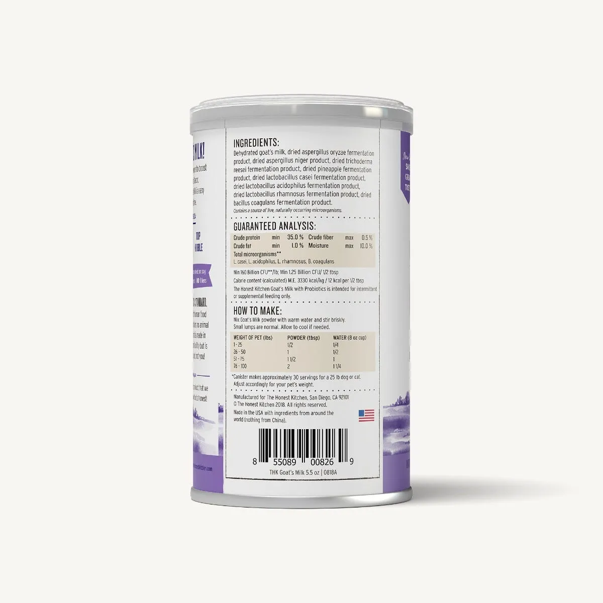 The Honest Kitchen Daily Boosters - Instant Goat's Milk 5.2oz Canister