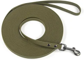Waterproof Dog Training Leash Long Line - Army Green 10ft Outdoor Lead for Recall, Beach, Swimming, Hiking - Strong Longline for Small Medium Large Dogs