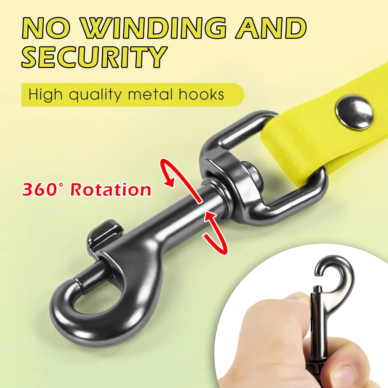 Waterproof Dog Training Leash Long Line - Yellow 10ft Outdoor Lead for Recall, Beach, Swimming, Hiking - Strong Longline for Small Medium Large Dogs